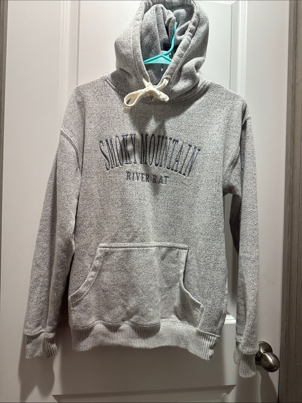 Gray Hooded Pullover Sweatshirt